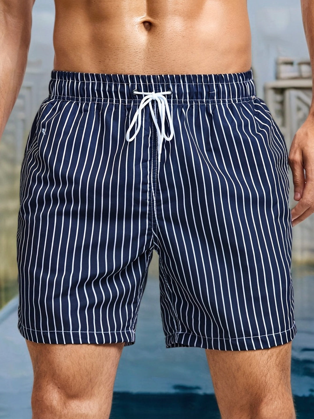 Michael™ | Effortless Striped Drawstring Shorts - MOOD Melbourne