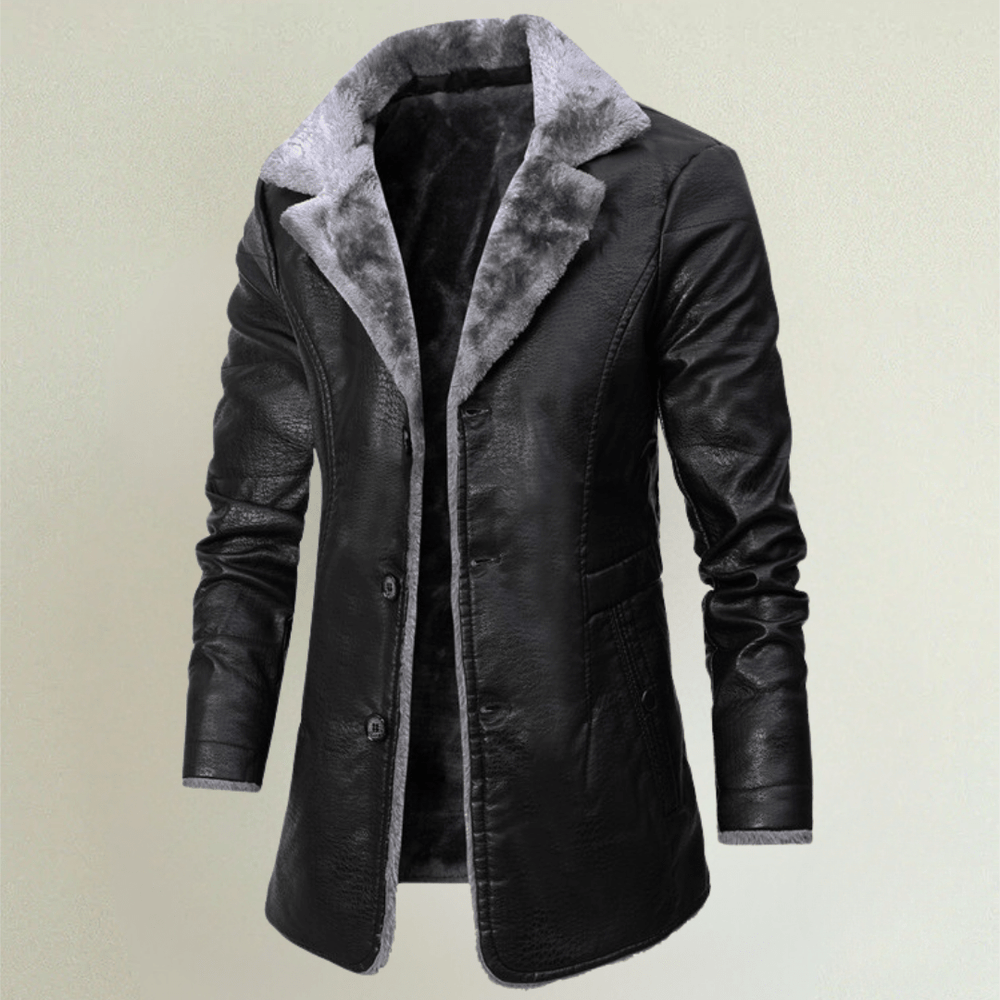 William | Stylish Faux Leather Shearling Coat - Jackets - MOOD Melbourne
